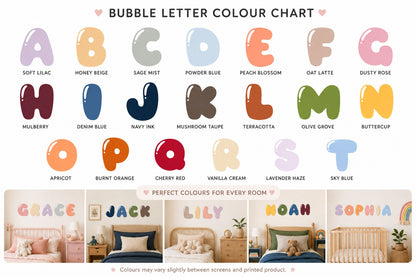 Custom Bubble Name Wall Decal | Personalised Kids Name Sticker