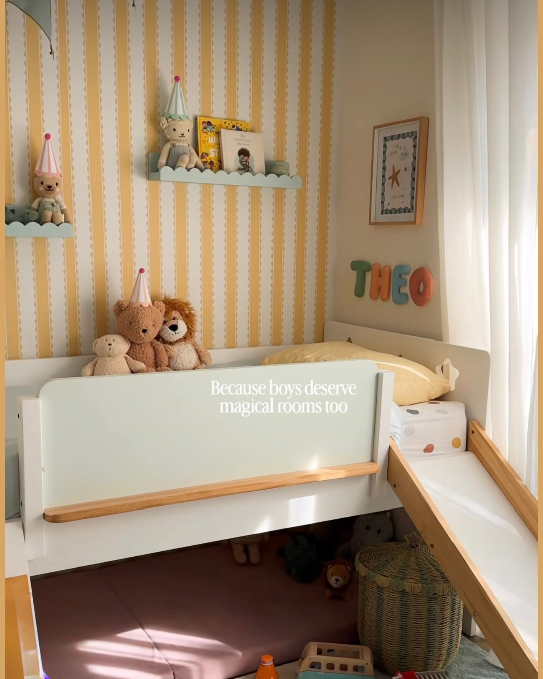 Mavi’s Stripes with a Twist Peel &amp; Stick Kids Wallpaper