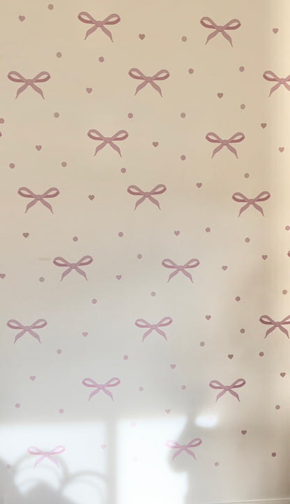 Vintage Bows &amp; Blush Wall Decal Set