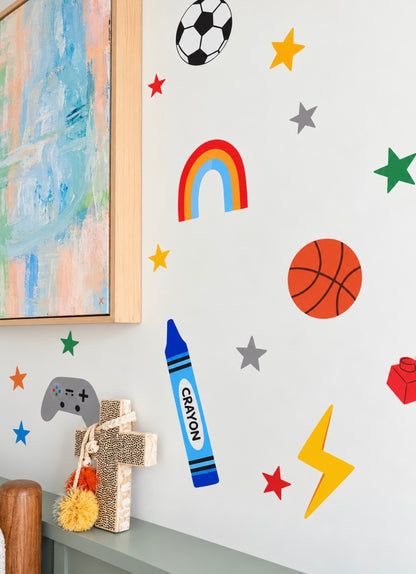 Retro Play Wall Decals – A2 Sheet