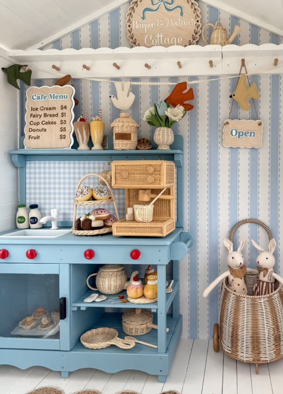 Mavi’s Stripes with a Twist Peel &amp; Stick Kids Wallpaper