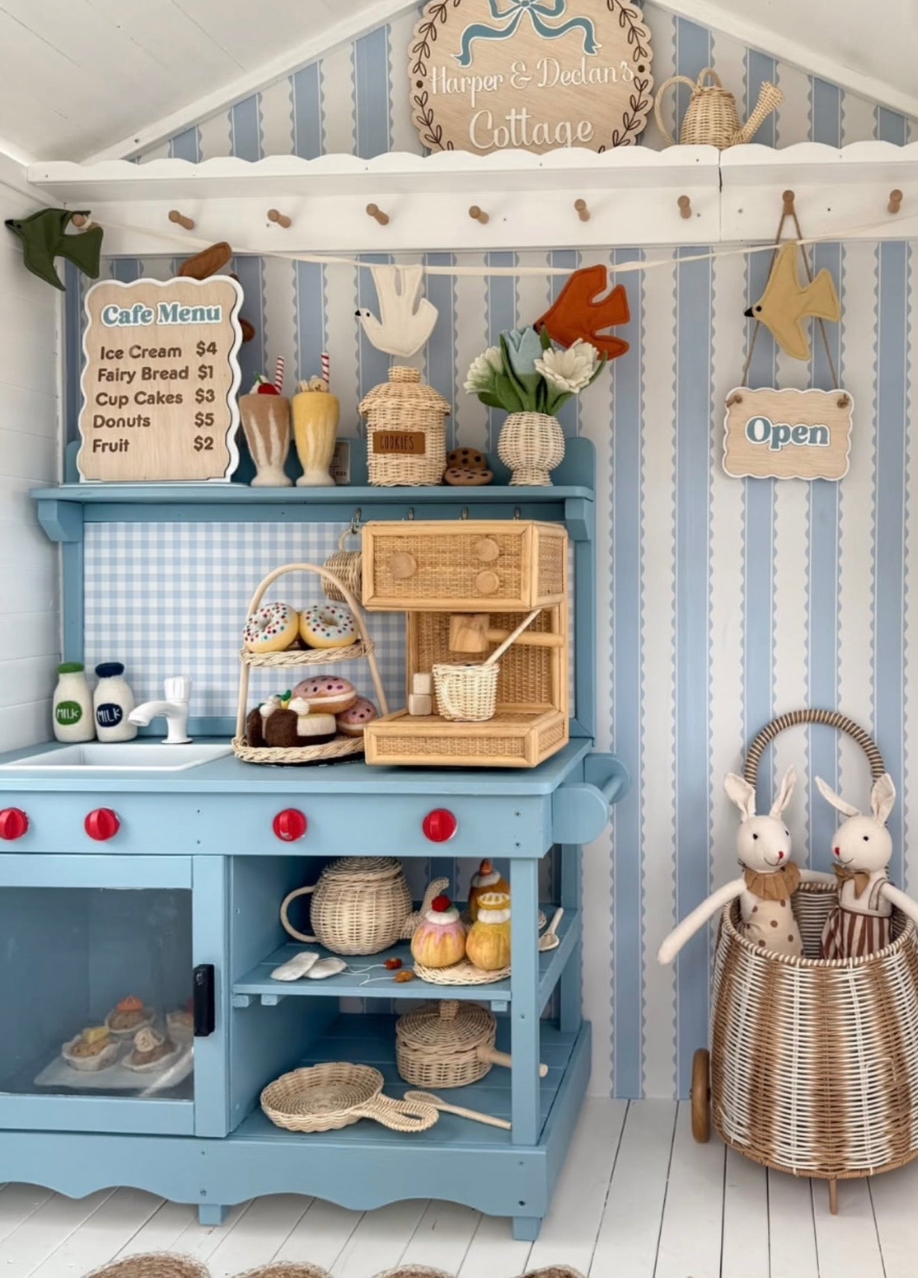 Mavi’s Stripes with a Twist Peel &amp; Stick Kids Wallpaper