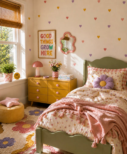 Boho Heart Wall Decals – A2 Sheet (38 Hearts)