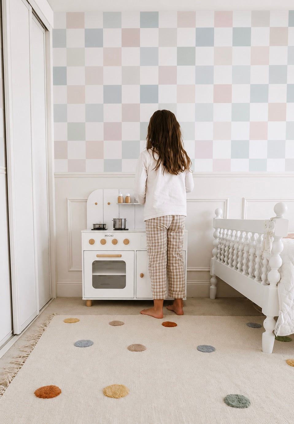 Soft Check Peel &amp; Stick Kids Wallpaper