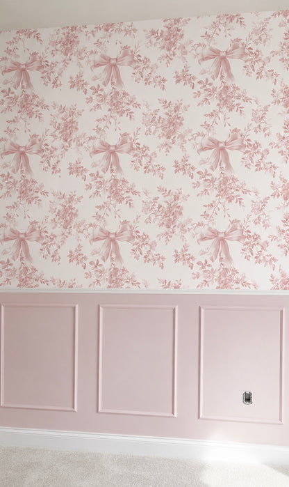 Rosé Ribbon Peel &amp; Stick Kids Wallpaper