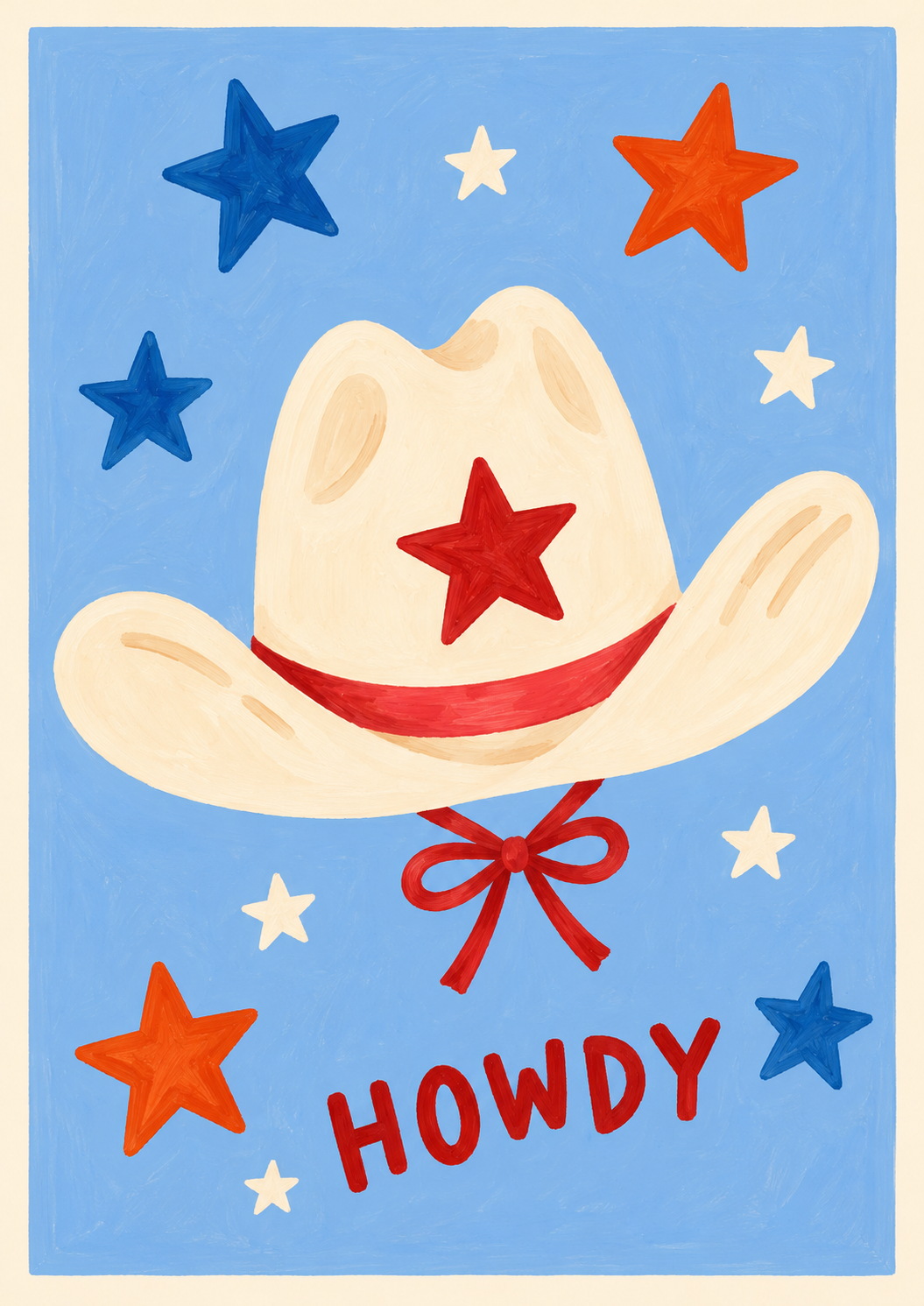 Howdy, Cowboy! | Western Cowboy Hat Peel &amp; Stick Art Print.