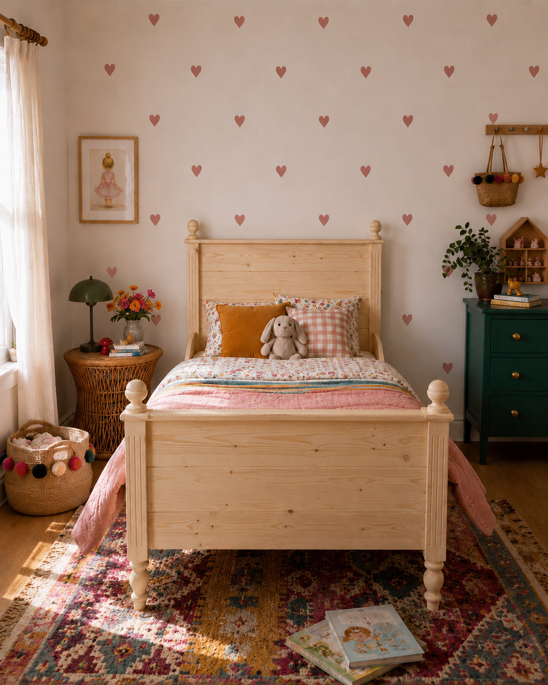 Boho Heart Wall Decals – A2 Sheet (38 Hearts)