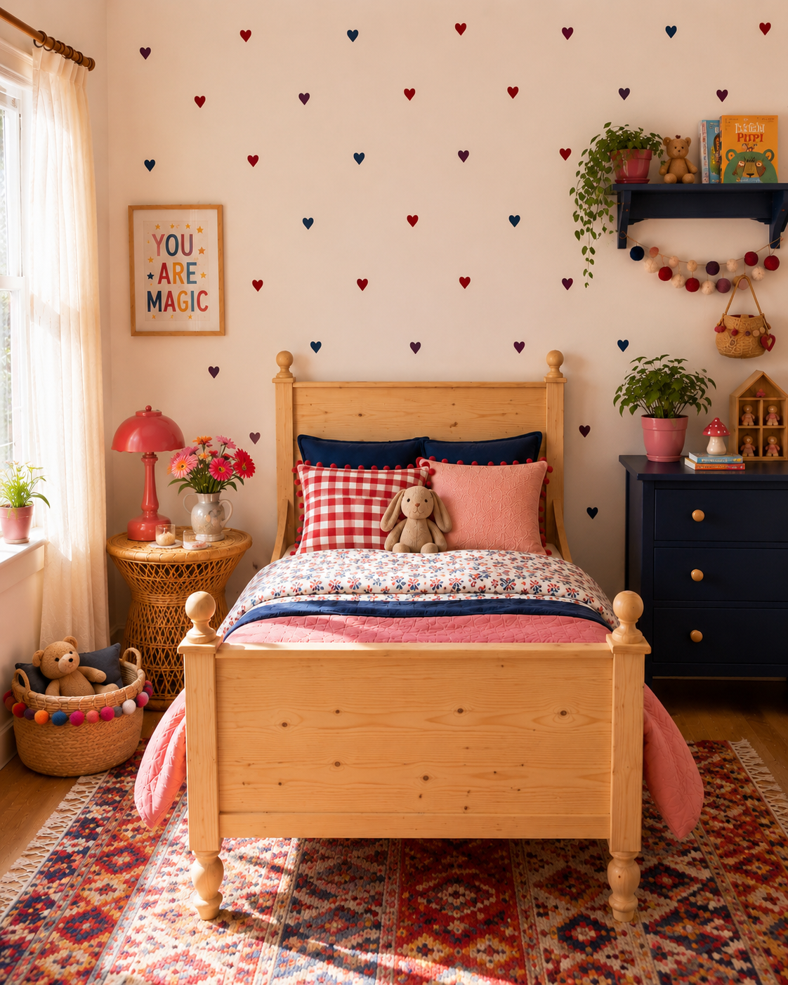 Boho Heart Wall Decals – A2 Sheet (38 Hearts)