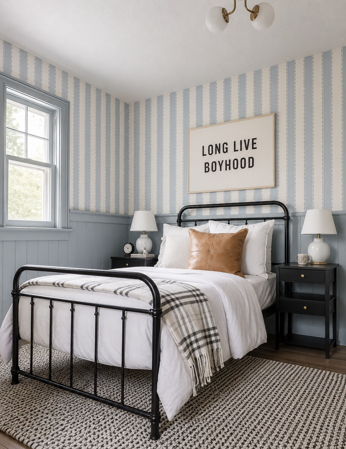 Mavi’s Stripes with a Twist Peel &amp; Stick Kids Wallpaper