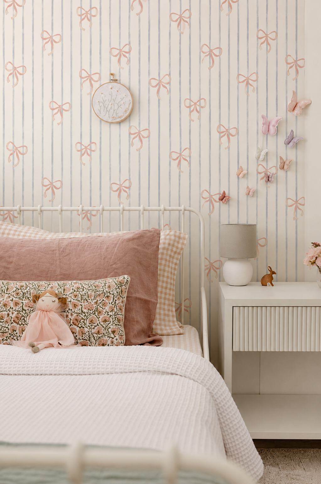 Coquette Stripe Peel &amp; Stick Kids Wallpaper