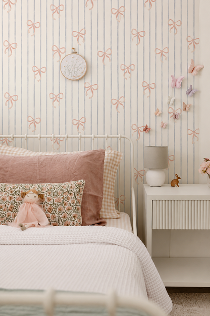 Coquette Stripe Peel &amp; Stick Kids Wallpaper