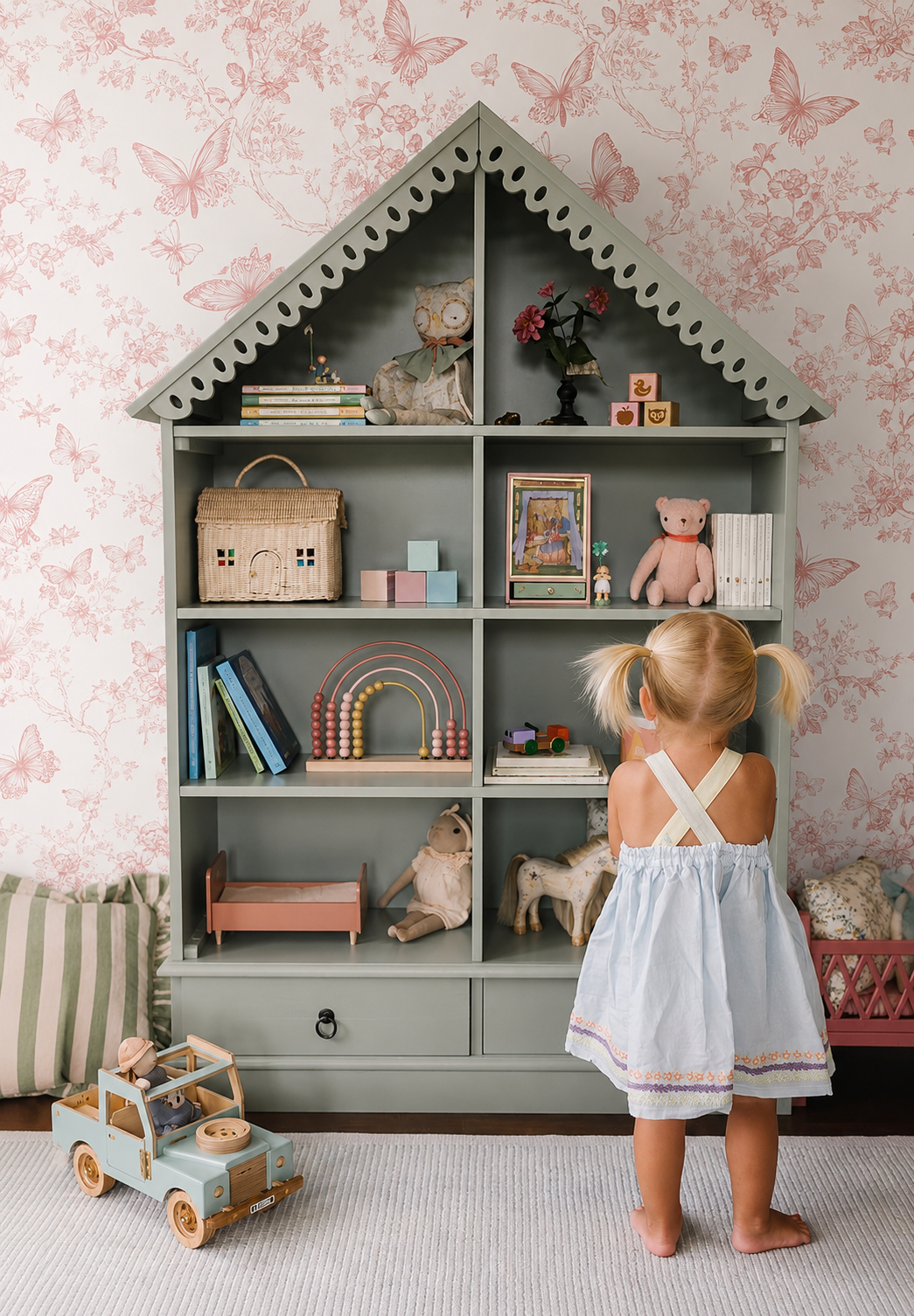 Butterfly Toile Peel &amp; Stick Kids Wallpaper
