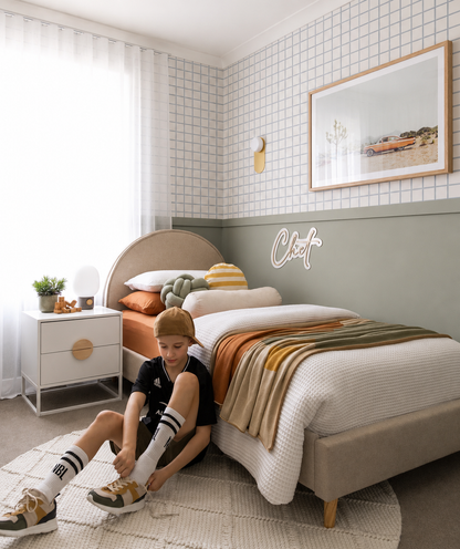 Kyree’s Cube Checkers Peel &amp; Stick Kids Wallpaper