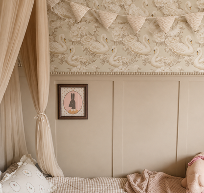 Heirloom Swan Peel &amp; Stick Kids Wallpaper