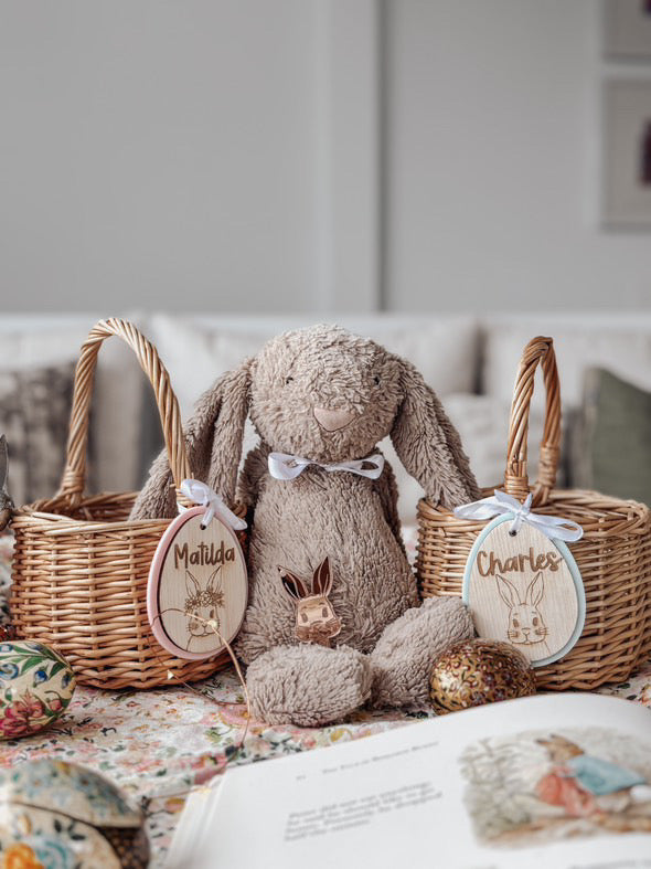 Wooden Bunny Keepsake Tags- Personalised Easter Name Tags