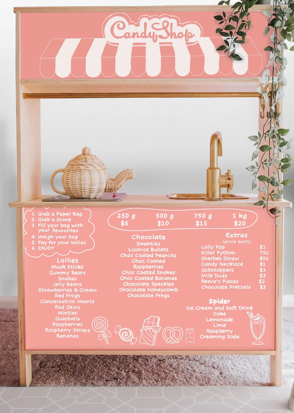 Shop Front Decals (for the rear of the IKEA DUKTIG play kitchen)