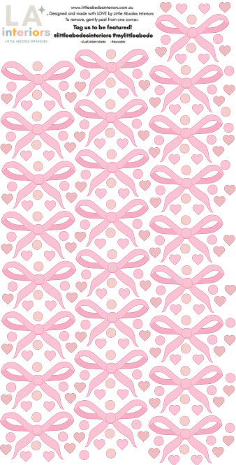 Vintage Bows &amp; Blush Wall Decal Set