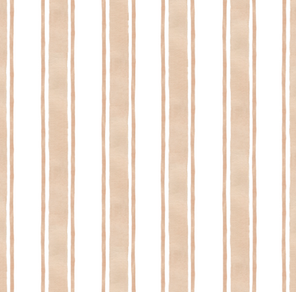 Beige Vintage Stripe Wallpaper for Neutral Kids Interiors