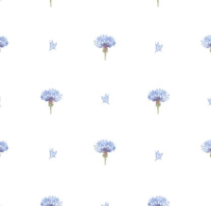 Vintage Inspired Blue Floral Wallpaper for Nursery and Bedroom Walls