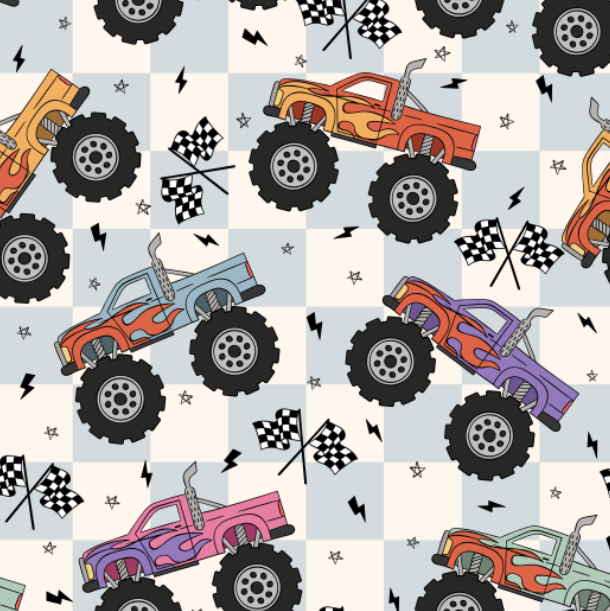 Peel and Stick Monster Truck Wallpaper for Boys Rooms