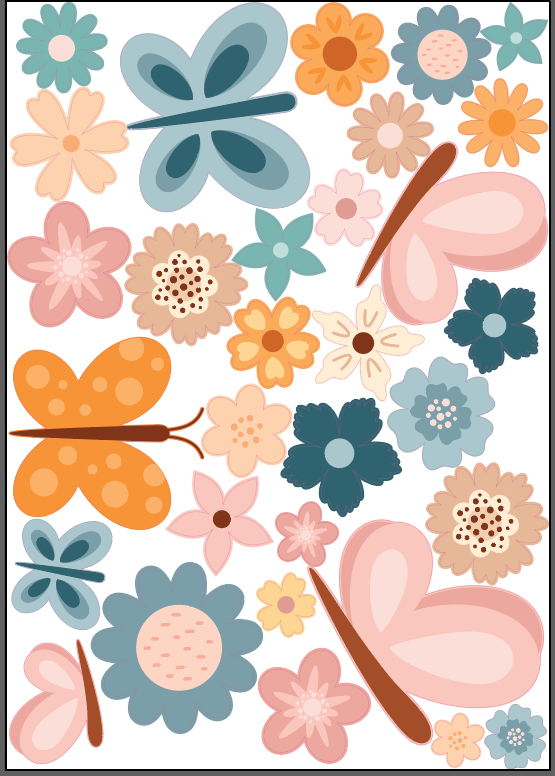 Bloom &amp; Flutter Wall Decals A3 Sheets