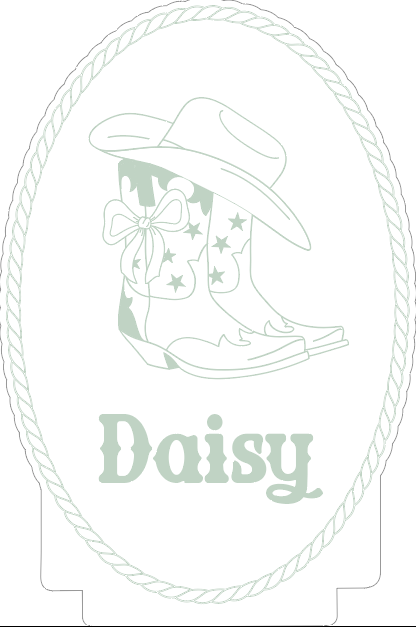 Cowgirl Boot Personalised Night Light