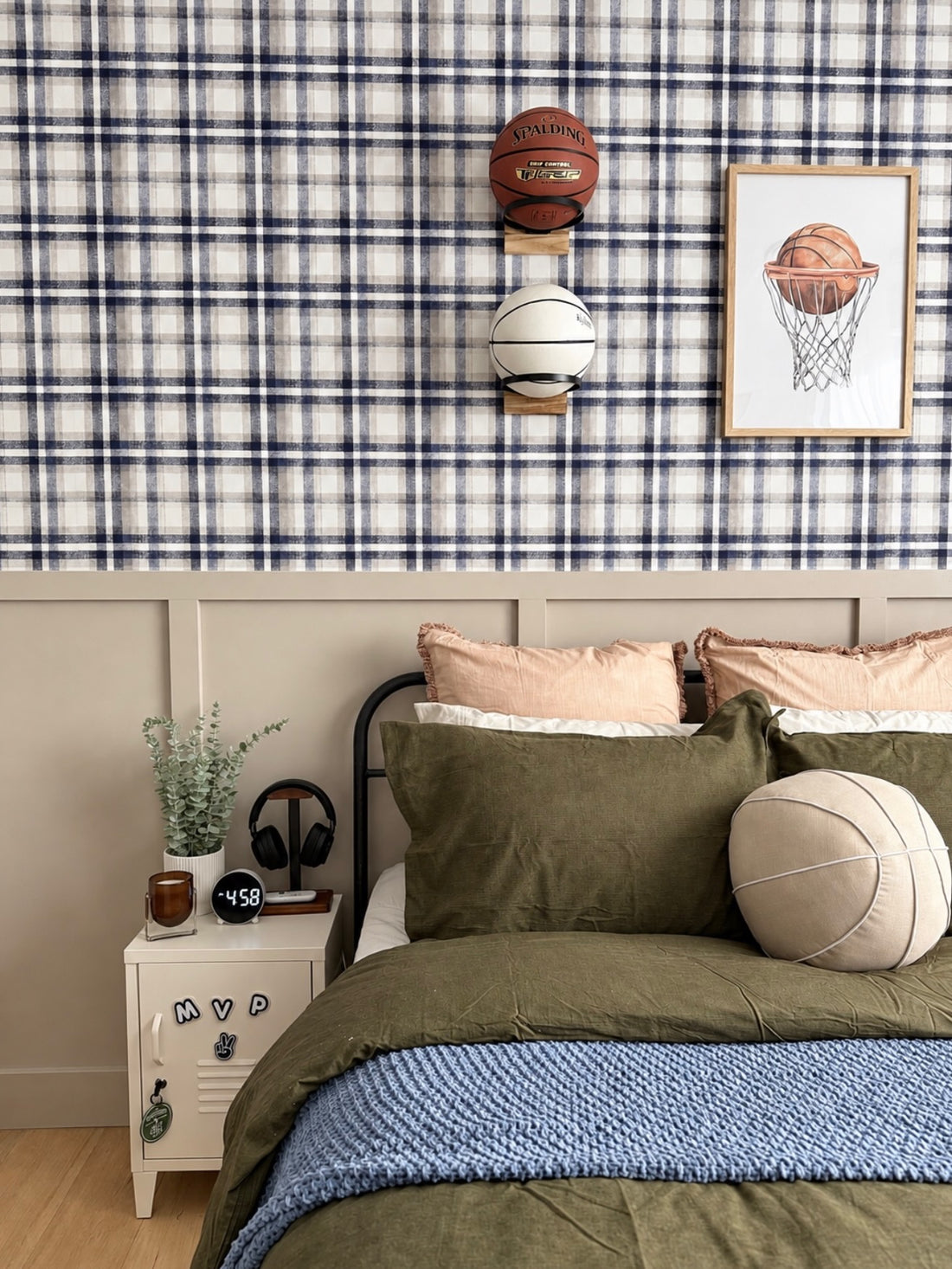 Heritage Plaid Peel &amp; Stick Kids Wallpaper