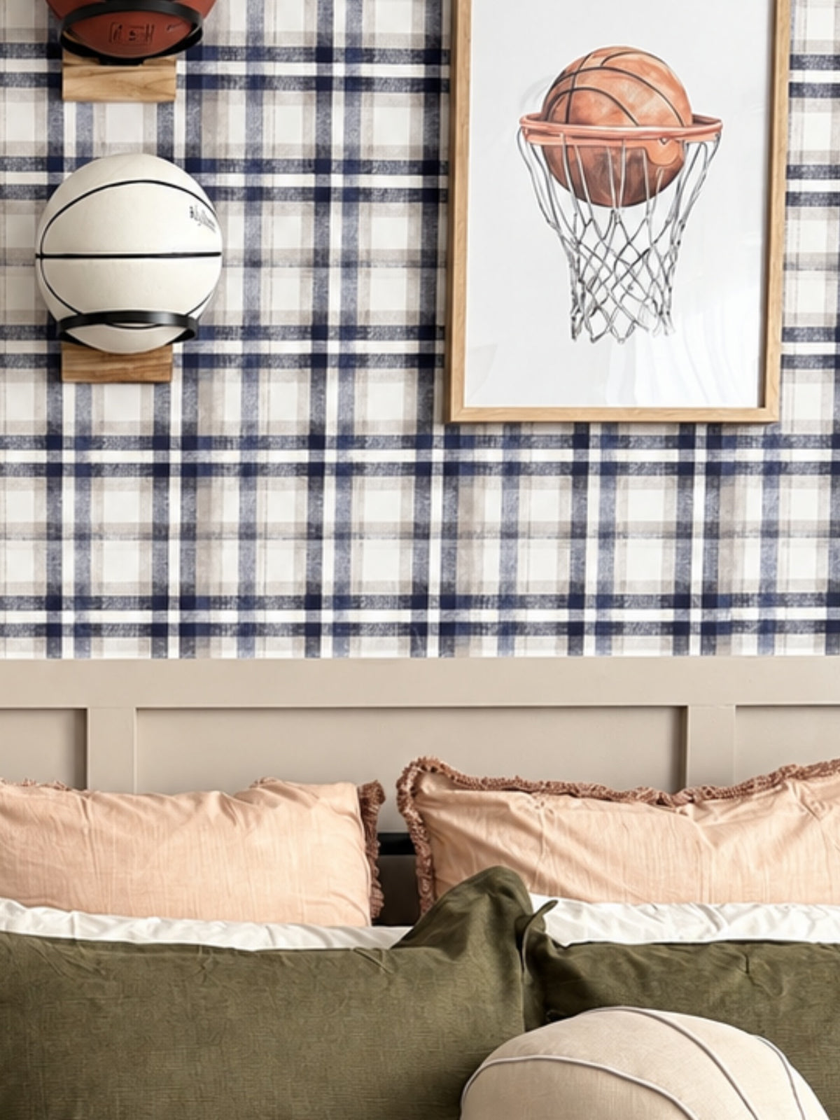 Heritage Plaid Peel &amp; Stick Kids Wallpaper
