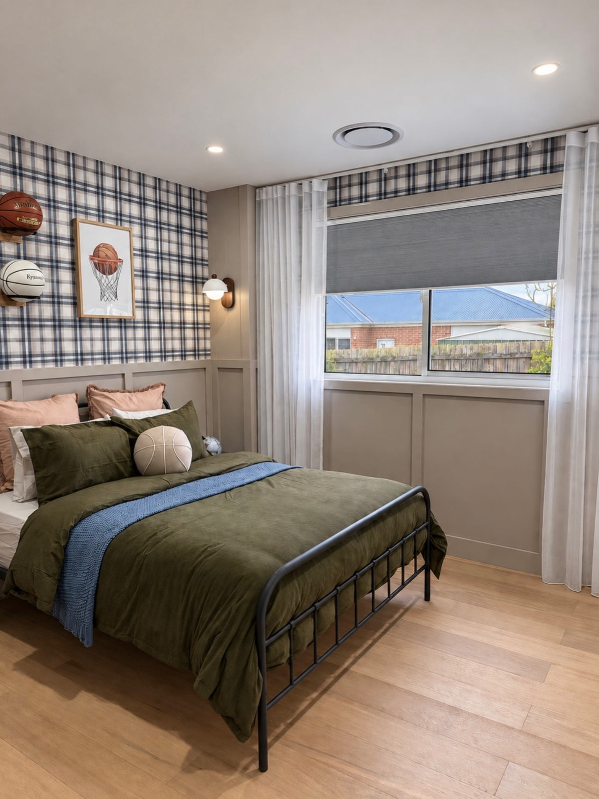 Heritage Plaid Peel &amp; Stick Kids Wallpaper