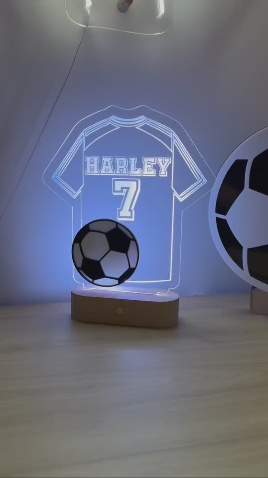 Personalised Soccer Jersey Colour Pop Night Light