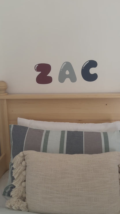 Custom Bubble Name Wall Decal | Personalised Kids Name Sticker