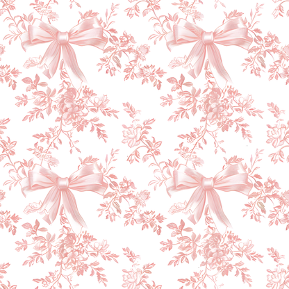 Peel and Stick Vintage Bow Wallpaper for Girls Rooms